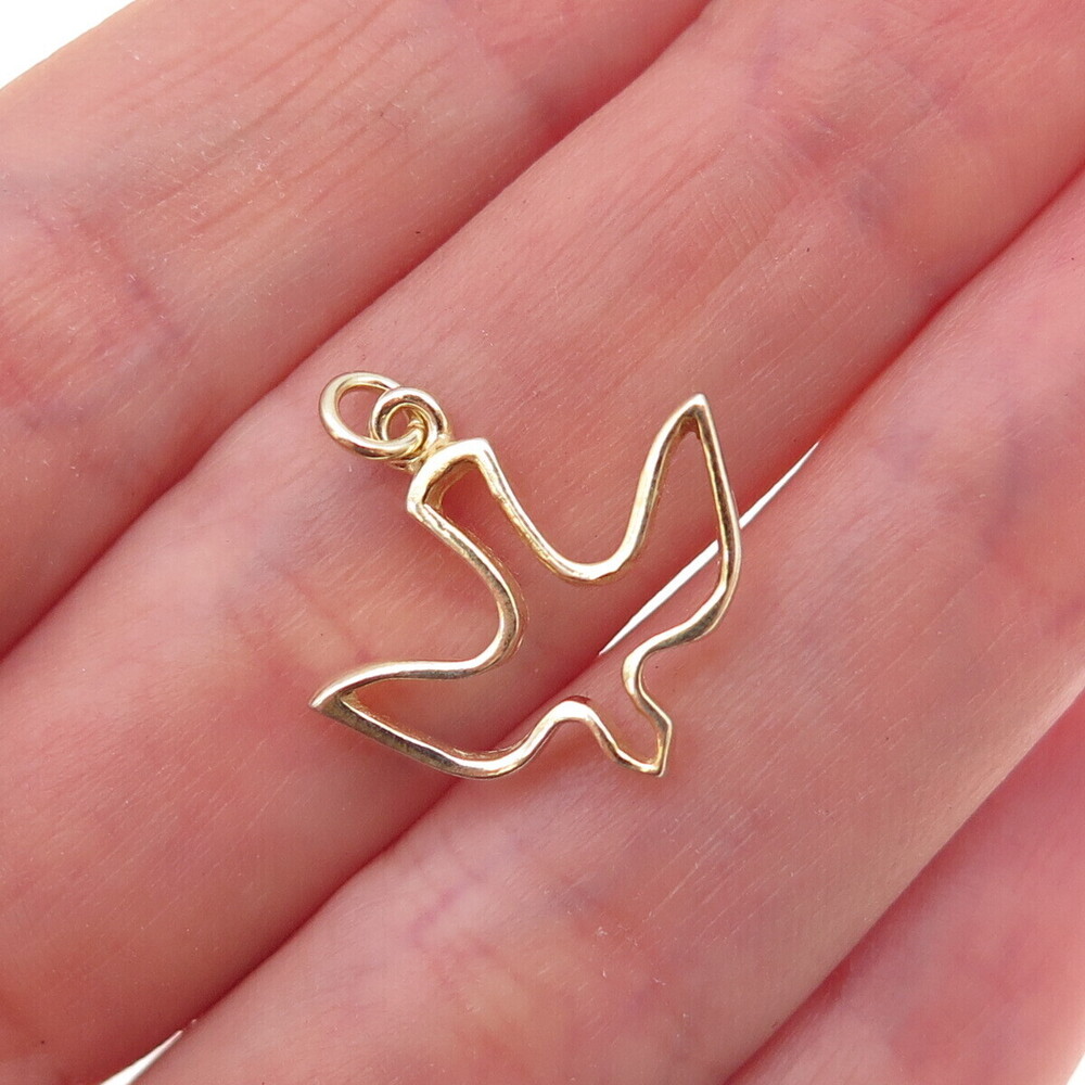 925 Sterling Silver Gold Plated Holy Spirit Charm Pendant